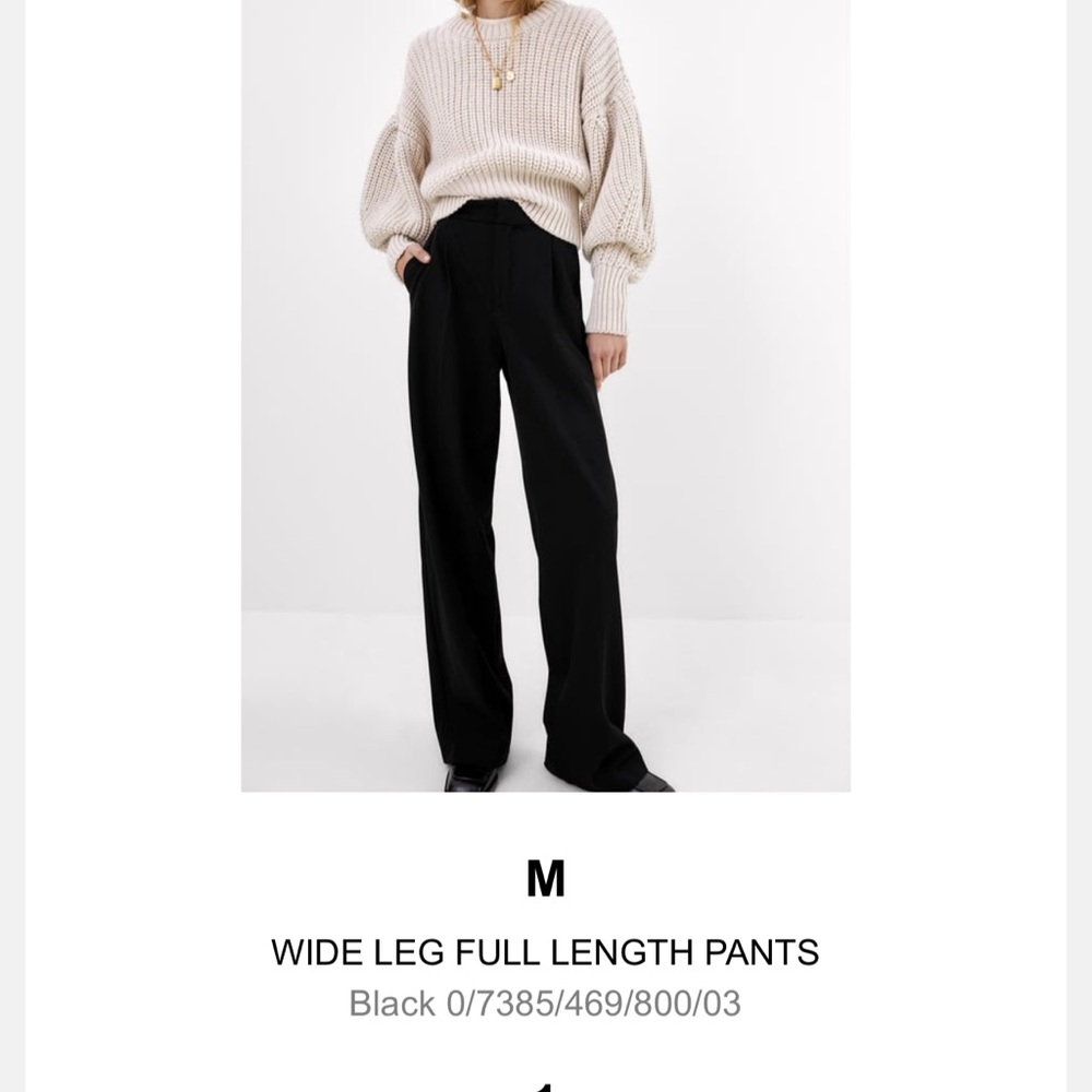 ZARA WIDE LEG FULL LENGTH PANTS
Black